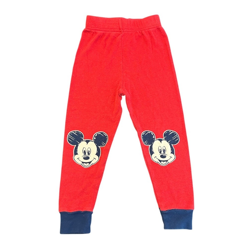 Disney Mickey Mouse Red Cotton Pajama Pants Joggers Boys Size 3T TGC4346 1545